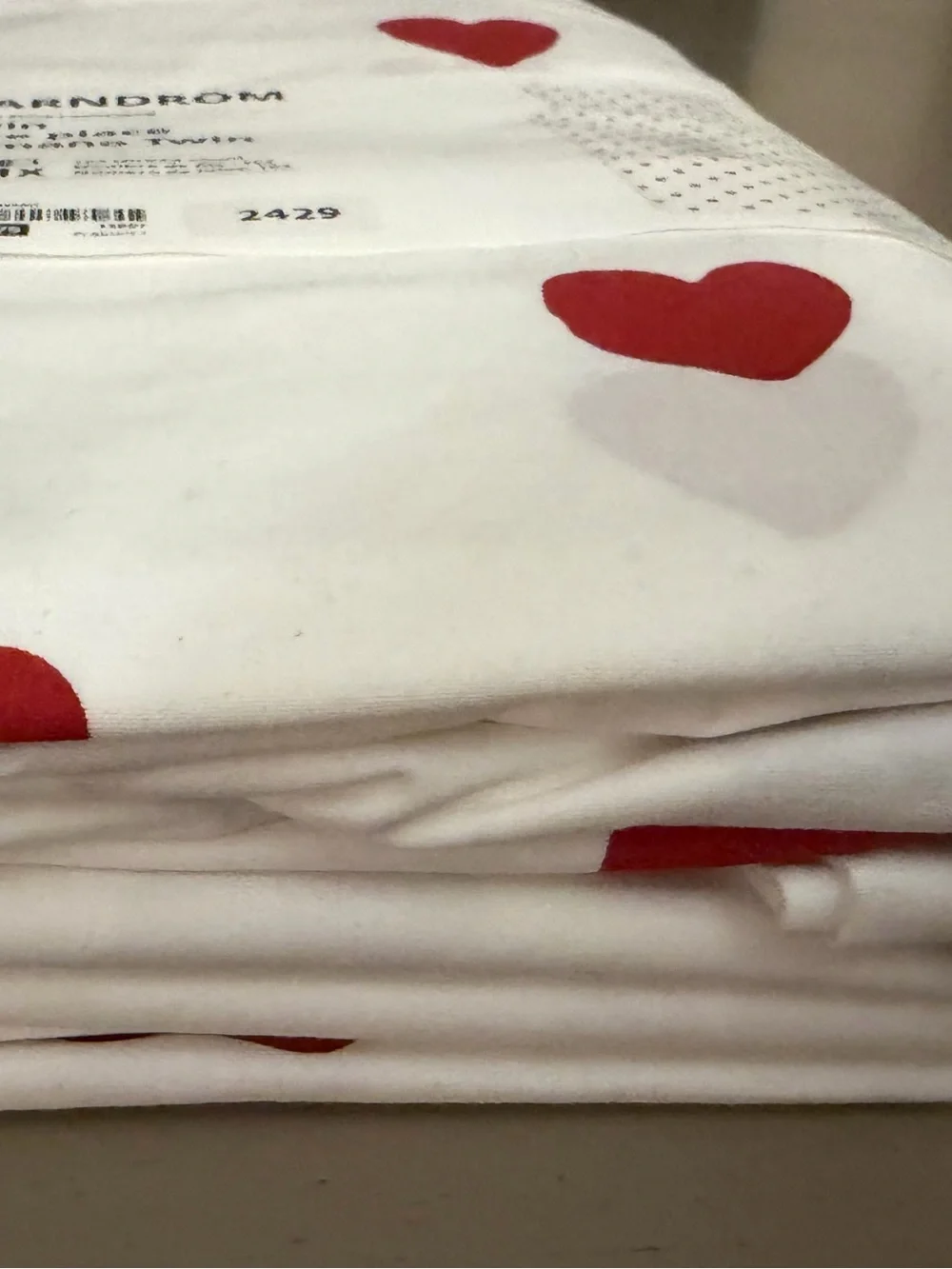 IKEA BARNDRÖM Twin Duvet Cover Set Red Hearts New.